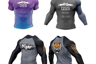 design and render a realistic leggins or rashguard compression shirt