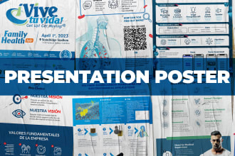 do research scientific company poster presentation design for conferences