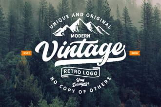 design vintage retro minimalist logo in 24hrs