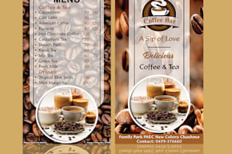 do banner ad, broucher, buisness card, flyers