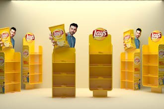 design creative 3d product display gondola and counter top