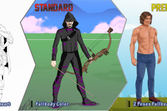 do a character design in comic book style