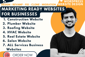 build roofing, plumbing, hvac, real estate, construction website