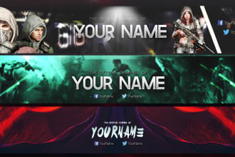 design professional youtube gaming channel art banner