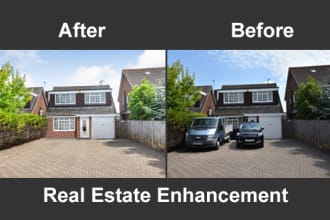 edit real estate photo interior and exterior,sky changes