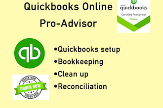 catch up, setup, clean up and bookkeeping in quickbooks online