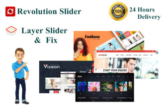 create or fix wordpress slider, revolution, layer slider