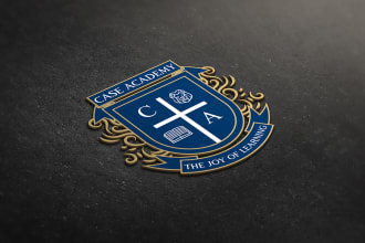 design badge, family crest and heraldic style logo