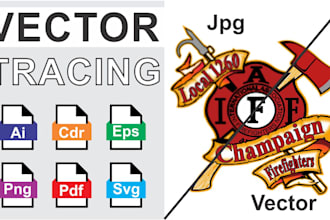 manually vectorize logo redraw and convert raster to vector
