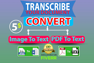 convert image to text or PDF to text for just 24 hours