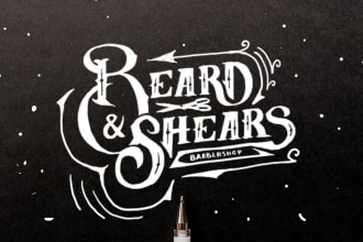 draw logo or name with rustic brush hand lettering
