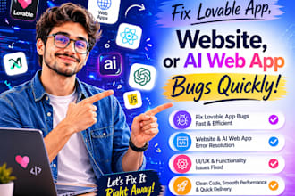 fix lovable app, website, or ai web app bugs quickly