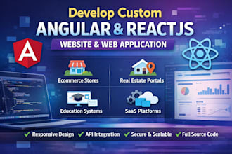 develop angular or reactjs website and web application