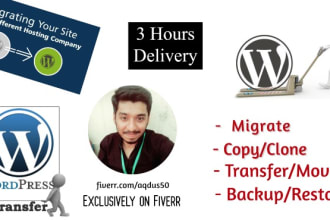 migrate,transfer or backup wordpress website