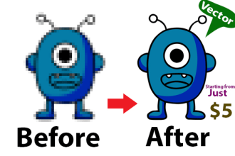 do vector tracing or redraw any image within 6 hrs