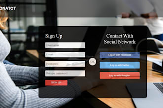 design stunning login and registration form in HTML css