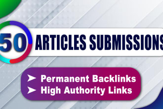 do 50 article submissions contextual backlinks off page SEO