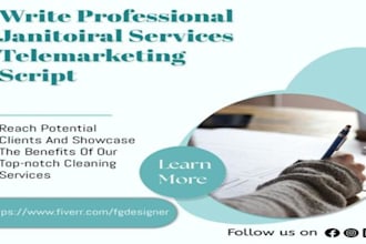 write customer engaging janitorial cleaning script