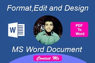 create,edit,format and redesign your  microsoft word document