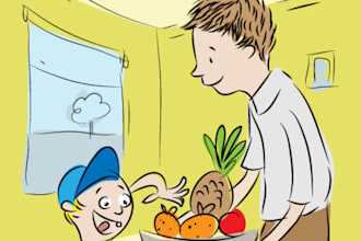 draw a childrens book illustration in my style