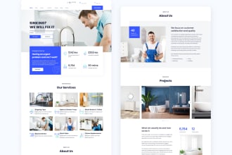 make plumbing or cleaning construction company website
