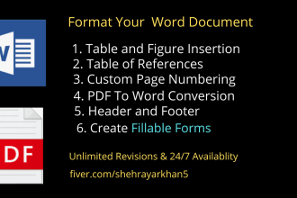 create template and format in ms word document and pdf