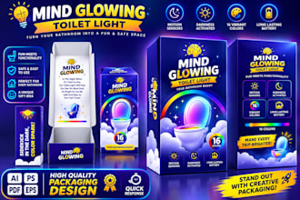 create modern product packaging and 3d mockup design