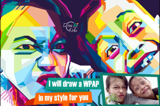 draw professional wpap pop art portrait in 24 hours