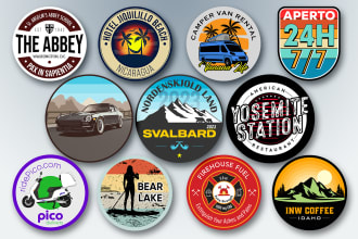 design logo, sticker, badge, label, decals, vintage, cards