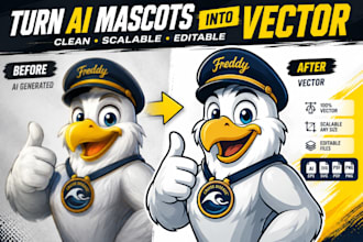 turn your ai generated mascot or character into a professional vector design
