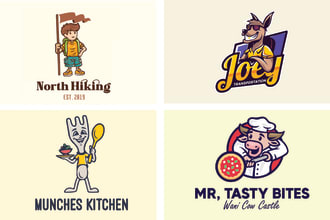 design fun and playful cartoon logo icons