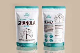 do amazon product packaging label and pouch bag design