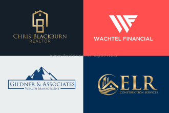 real estate, wealth advisor, credit repair, and financial logo design