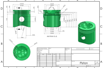 do technical drawing dwg dxf 2d of 3d for manufacturing