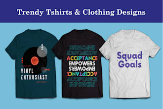 do custom illustrated trendy t shirt design