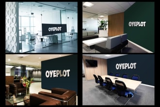 place your logo or text on 4 different office walls in 1 day