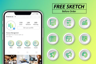 design unique  instagram highlight cover in 24 hours