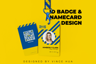 design id badge, name card, press pass, lanyard