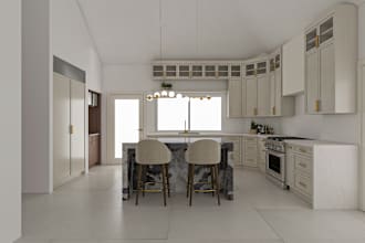 design kitchen, closet interior realistic 3d rendering