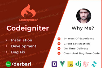 fix and develop PHP laravel and codeigniter websites