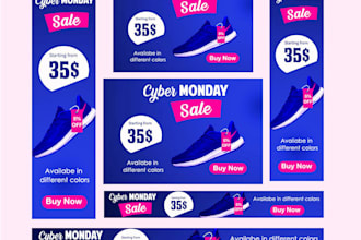design modern google banner ads, website banners