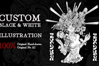 draw custom line art pen and ink illustration for you