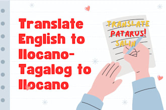 translate english to filipino,english to  ilocano