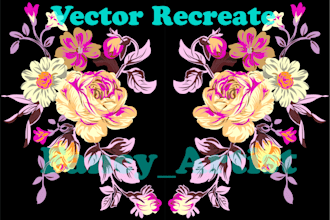 recreate textile floral and seamless pattern in vector