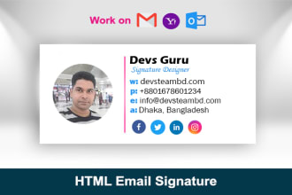 create email signature, clickable html email signature