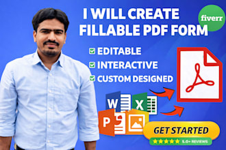 create professional fillable PDF form, editable interactive PDF design