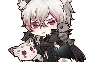 draw emotes or sticker in chibi style
