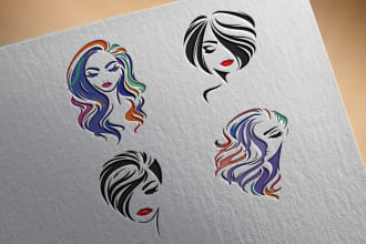 design hair extension eyelash eyebrow beauty salon logo