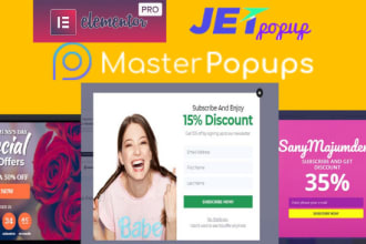 create wordpress popup form or signup form elementor popup