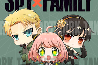 make HQ cute chibi anime , fanart and original character